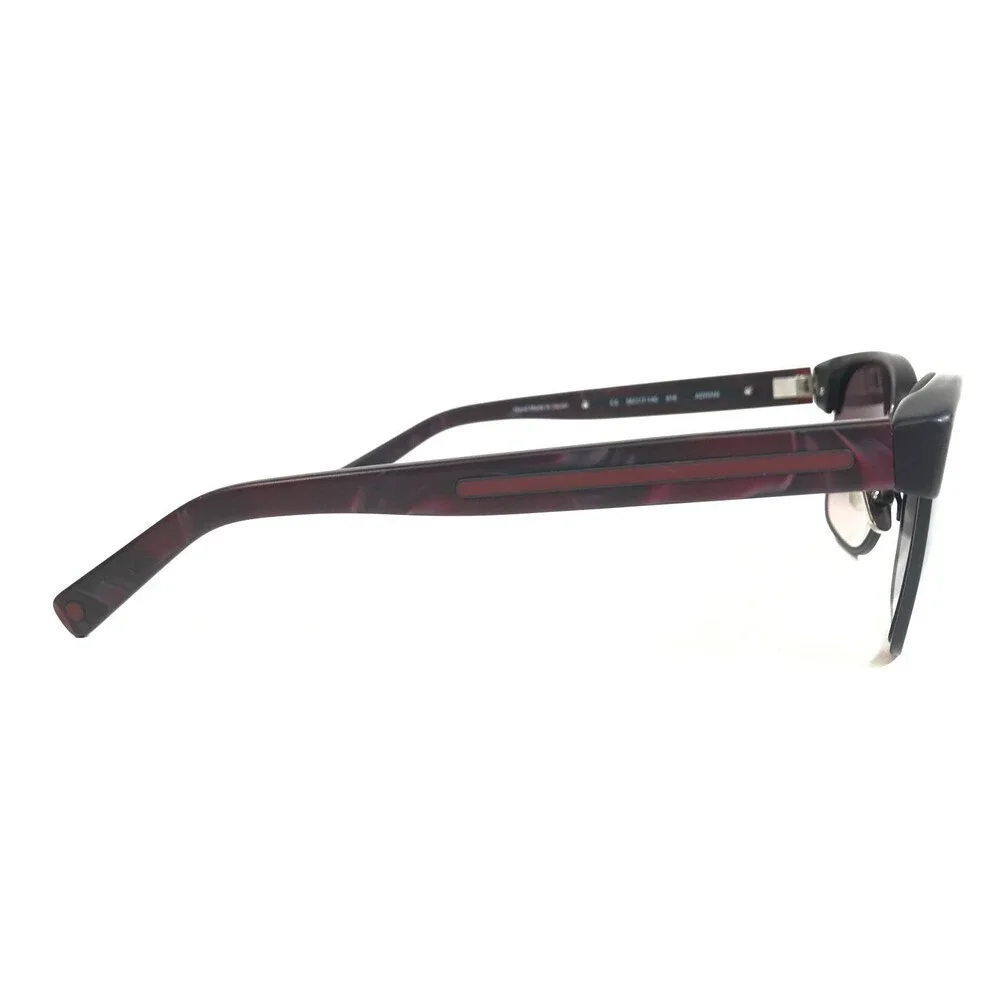 Morgenthal Frederics Sunglasses 816 ADRIAN Large Black Matte Red Horn Frames